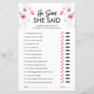 Lámina Flores Rosadas Dijo Que Dijo Juego   PERSONALIZABL