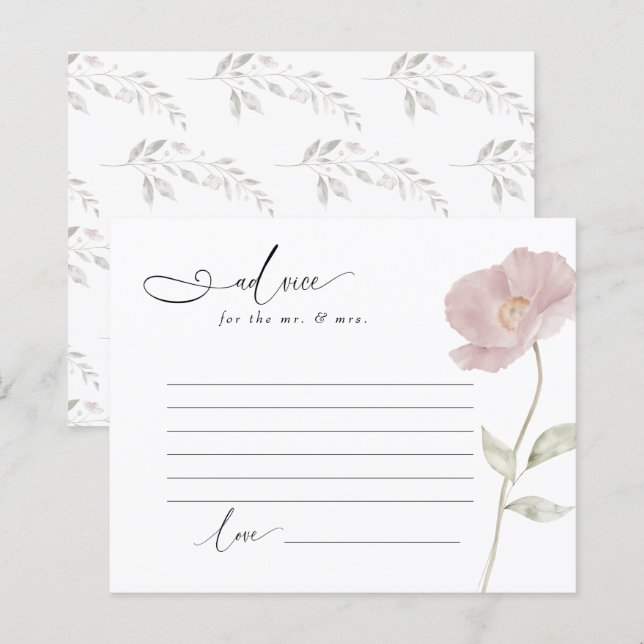 Lámina Flores rosadas polvorientas | Ducha de novia | Ase (Anverso / Reverso)