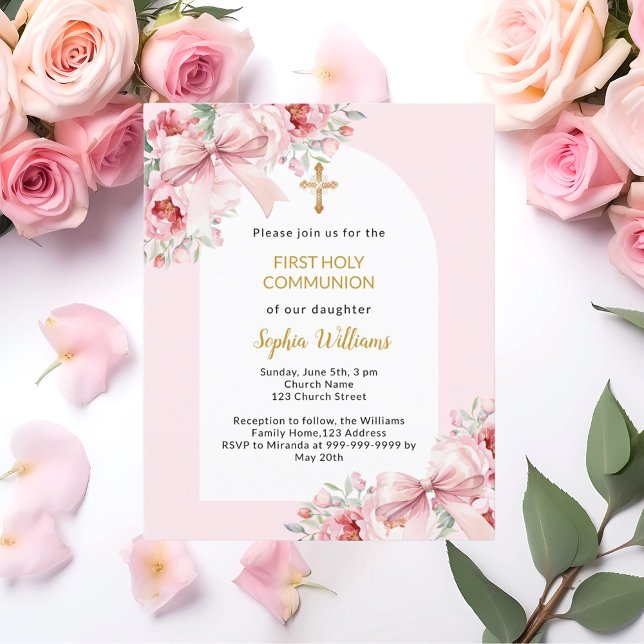 Lámina Flores rosas arco arco arco Primera invitación de  (Subido por el creador)
