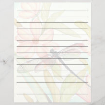 Flores rosas y filas de libélulas