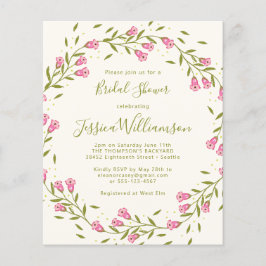 Lámina Flores rusticas de jardín rosado de presupuesto du