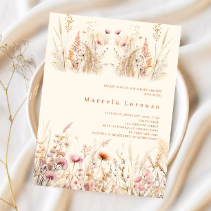 Lámina Flores salvajes crema melocotón barato Baby Shower