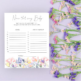 Lámina Flores salvajes ducha bebé Nombre esa canción jueg