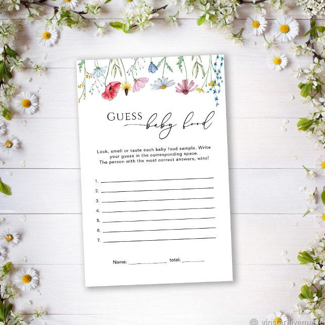 Lámina Flores silvestres Adivina juego de comida para beb (Subido por el creador)