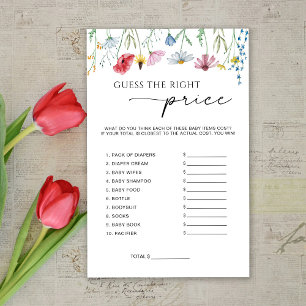 Lámina Flores Silvestres Adivinan El Juego De Baby Shower