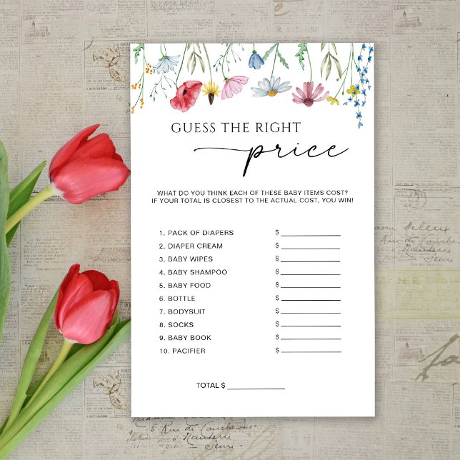 Lámina Flores Silvestres Adivinan El Juego De Baby Shower (Subido por el creador)