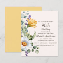 Flores silvestres amarillas White Daisies 90º cump