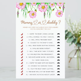 Lámina Flores silvestres bebé en sangre mami o papi juego