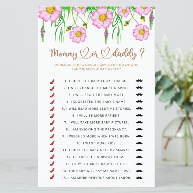 Lámina Flores silvestres bebé en sangre mami o papi juego (Subido por el creador)