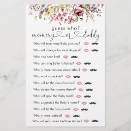 Lámina Flores silvestres bebé en un juego de "adivinen qu