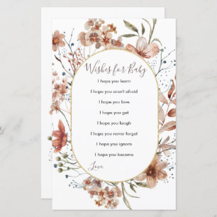 Lámina Flores silvestres de otoño acuarela deseos para be