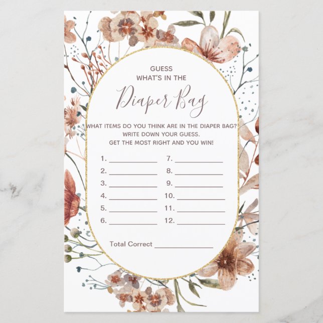 Lámina Flores silvestres de otoño adivinan qué hay en la  (Anverso)