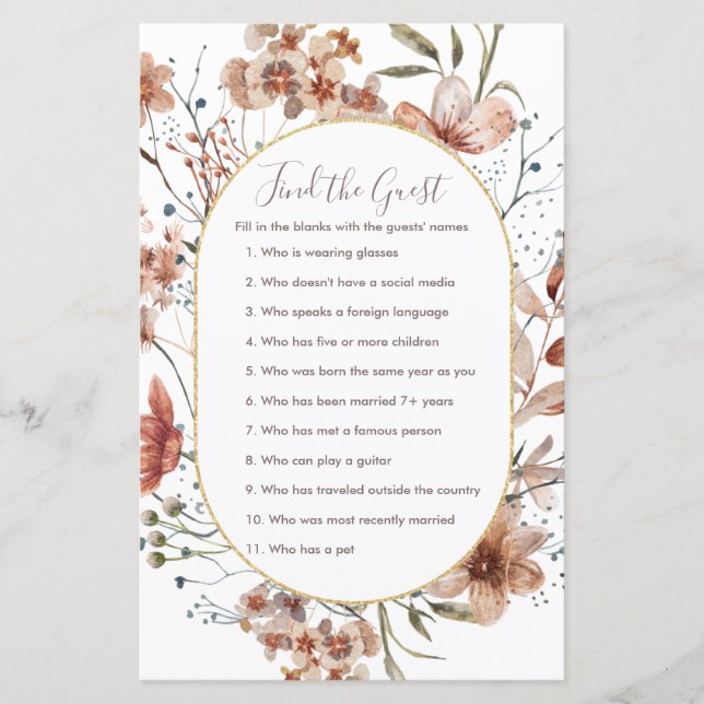 Lámina Flores silvestres de otoño encuentran el juego de  (Anverso)