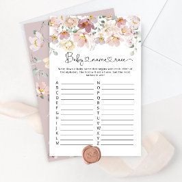 Lámina Flores silvestres de sangre bebé nombre raza bebé 