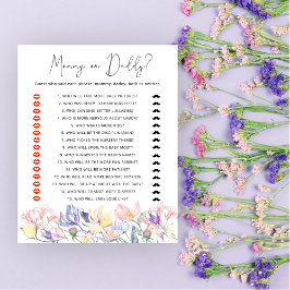 Lámina Flores silvestres ducha bebé juego de mamá o papá