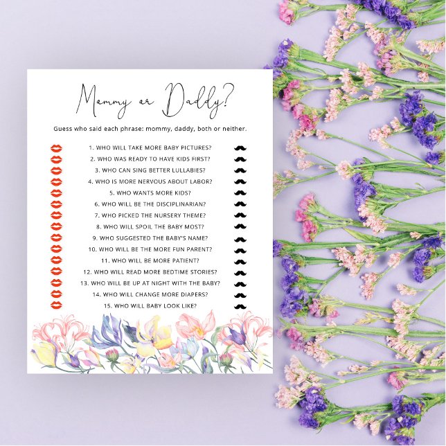 Lámina Flores silvestres ducha bebé juego de mamá o papá (Subido por el creador)