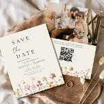 Lámina Flores silvestres Foto beige Código QR Guardar fec<br><div class="desc">Este elegante boho ahorra la fecha minimalista invitación a la flor silvestre es la manera perfecta de anunciar sus próximos nupciales de una manera elegante y asequible. La invitación presenta un diseño sencillo con una flor silvestre y una fuente moderna. La invitación es personalizable con tu propio texto y detalles,...</div>