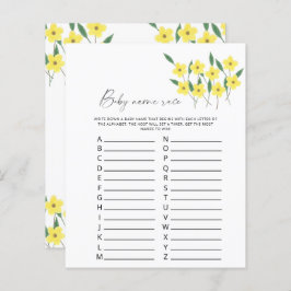 Lámina Flores silvestres Juego de carreras de nombres de 