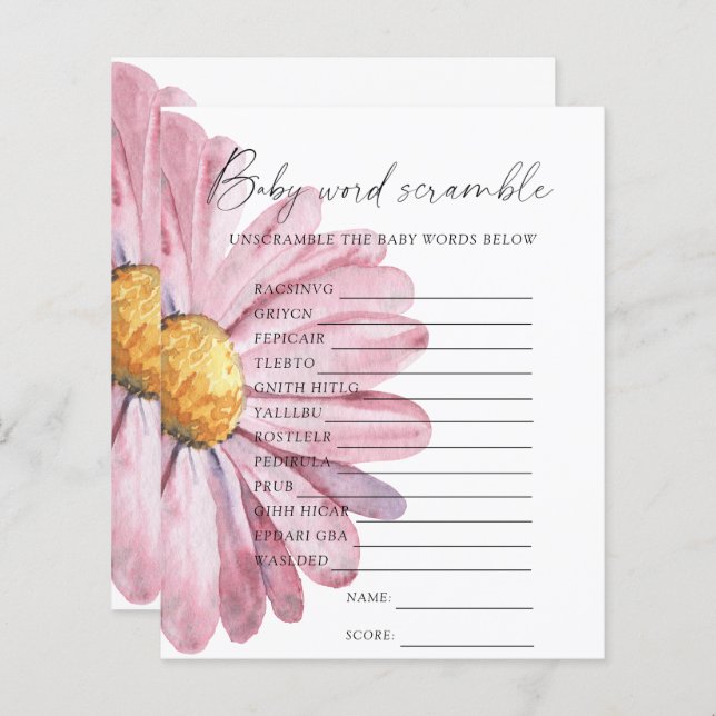 Lámina Flores silvestres Juego de ducha de bebé rayado Wo (Anverso / Reverso)