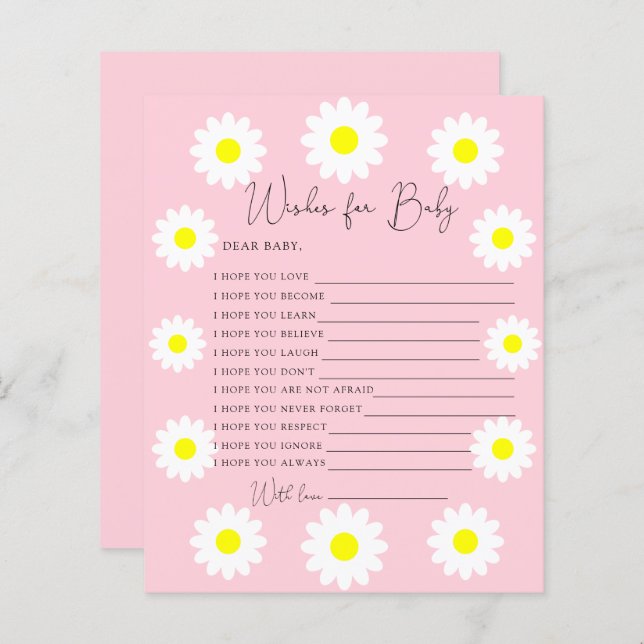 Lámina Flores silvestres maricas - Deseos para el bebé (Anverso / Reverso)