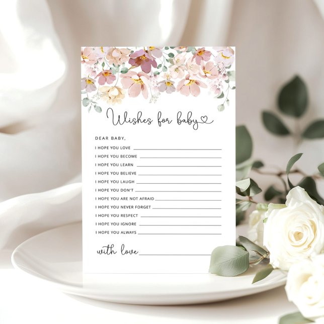 Lámina Flores silvestres para la ducha de bebé desea una  (Subido por el creador)