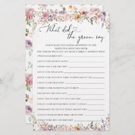 Lámina Flores silvestres ¿Qué dijo el novio en la fiesta 