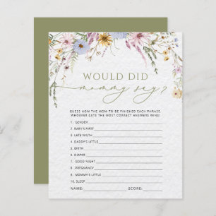 Lámina Flores silvestres qué dijo mamá en el juego de Bab