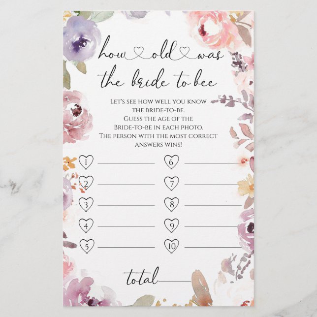 Lámina Flores silvestres ¿Qué edad tenía la novia para ju (Anverso)