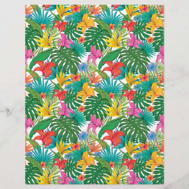 Lámina Flores tropicales Foliage Colorfull Craft Paper (Anverso)