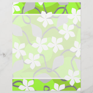 Lámina Flores verdes y blancas. Patrón floral.
