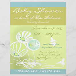 Lámina Flores y abejas de Baby Shower