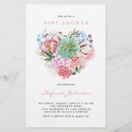 Lámina Flores y exitosa invitación de Baby Shower al cora