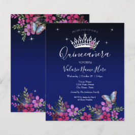 Lámina Flores y mariposa Quinceanera