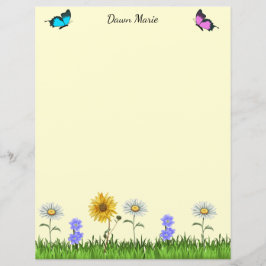 Lámina Flores y mariposas 8,5 x 11 Estacionamiento