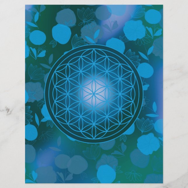 Lámina flower of life, chakra,zen,sacred geometric, (Anverso)