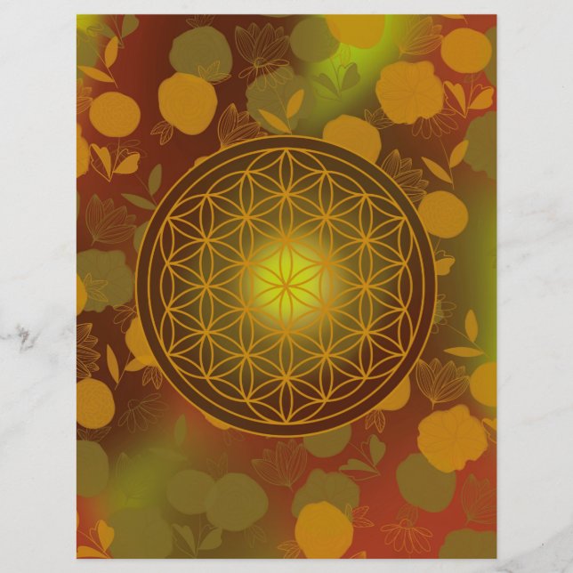 Lámina flower of life, chakra,zen,sacred geometric, (Anverso)