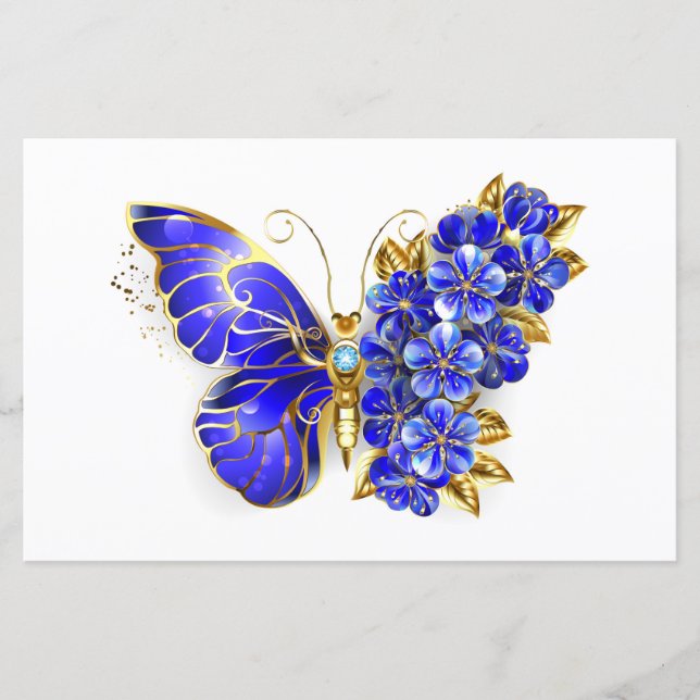 Lámina Flower Sapphire Butterfly (Anverso)