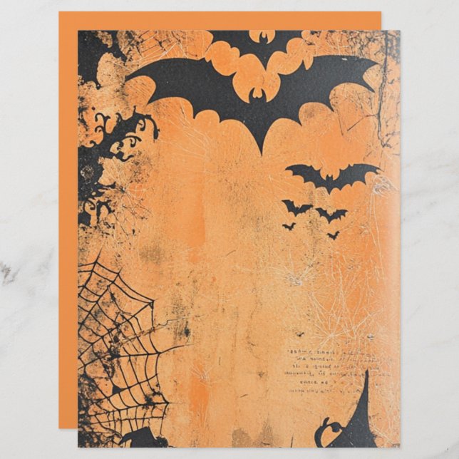 Lámina Flying Bats Halloween Scrapbook Paper (Anverso / Reverso)