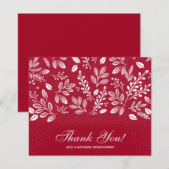 Lámina Foliage de presupuesto Cranberry de escritura blan (Anverso / Reverso)