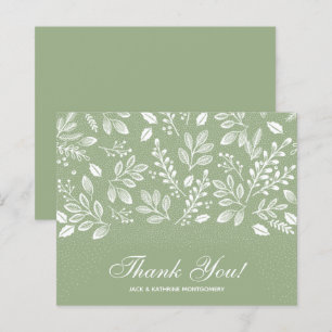 Lámina Foliage de presupuesto Sage Green White Script Gra