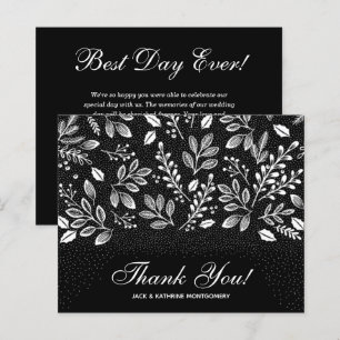 Lámina Foliage White Script Black Gracias