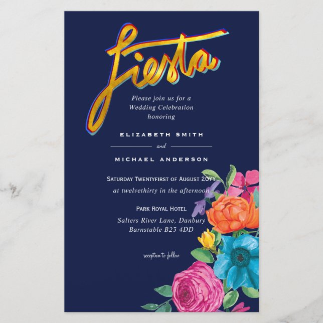Lámina Folkart Flower Fiesta Wedting Boda (Anverso)