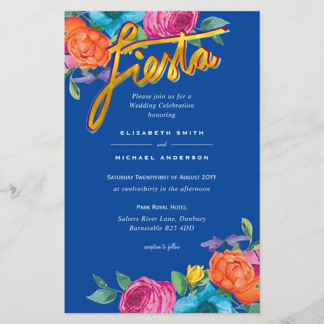 Lámina Folkart Flower Fiesta Wedting Boda (Anverso)