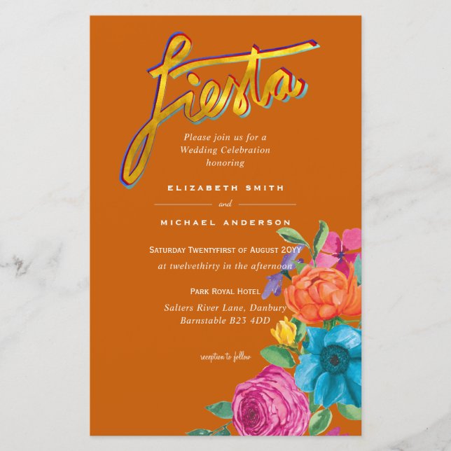 Lámina Folkart Flower Fiesta Wedting Boda (Anverso)