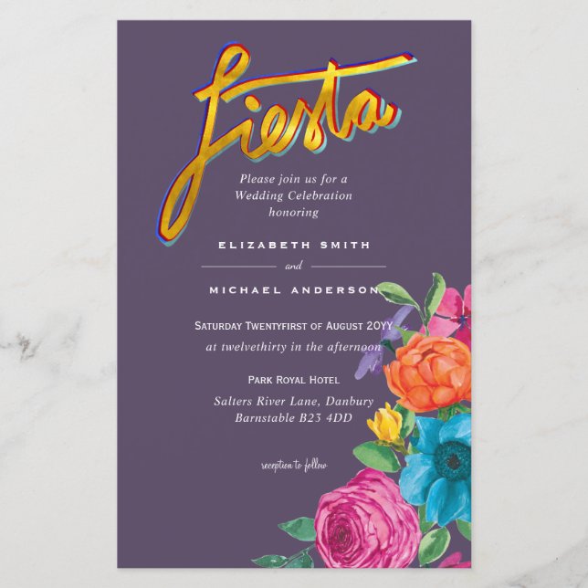 Lámina Folkart Flower Fiesta Wedting Boda (Anverso)