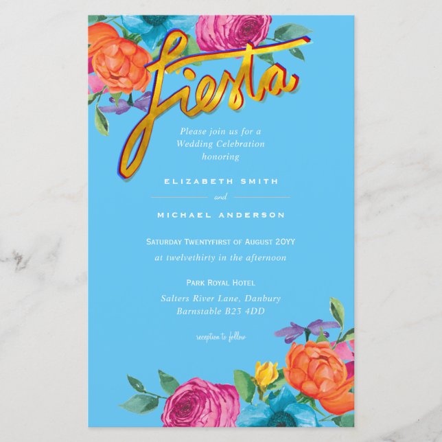 Lámina Folkart Flower Fiesta Wedting Boda (Anverso)