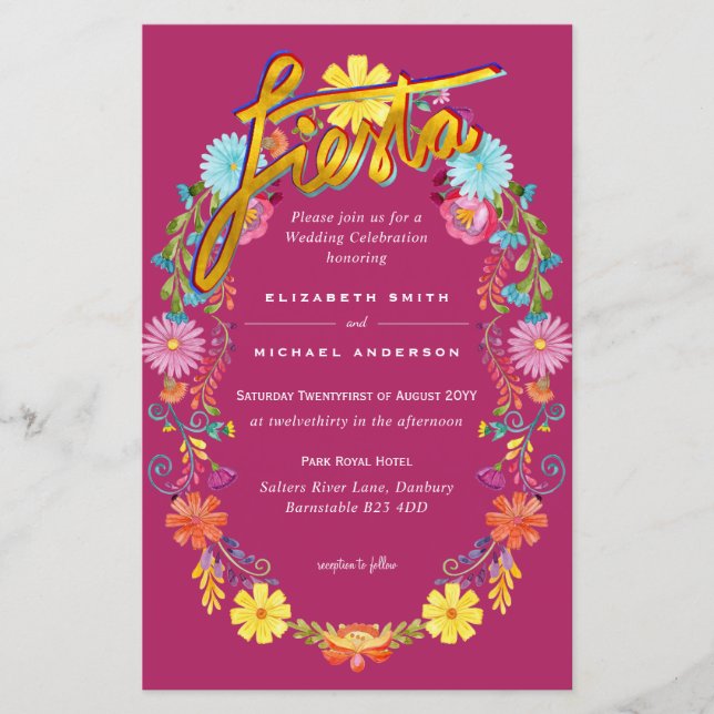 Lámina Folkart Flower Fiesta Wedting Boda (Anverso)