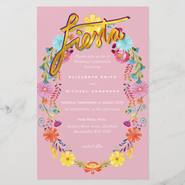 Lámina Folkart Flower Fiesta Wedting Boda (Anverso)