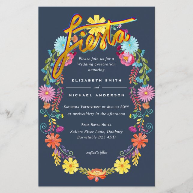 Lámina Folkart Flower Fiesta Wedting Boda (Anverso)