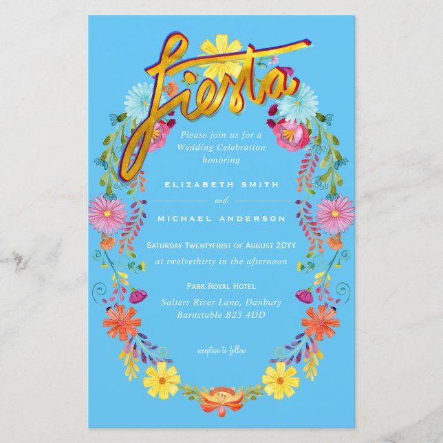 Lámina Folkart Flower Fiesta Wedting Boda (Anverso)